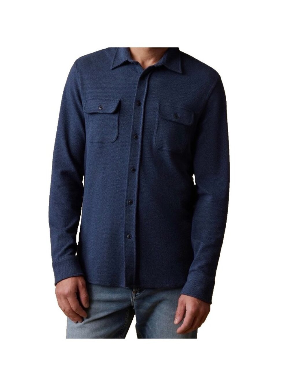 Faherty Legend Sweater Shirt Brighton Navy Soft Twill men's Medium Excellent